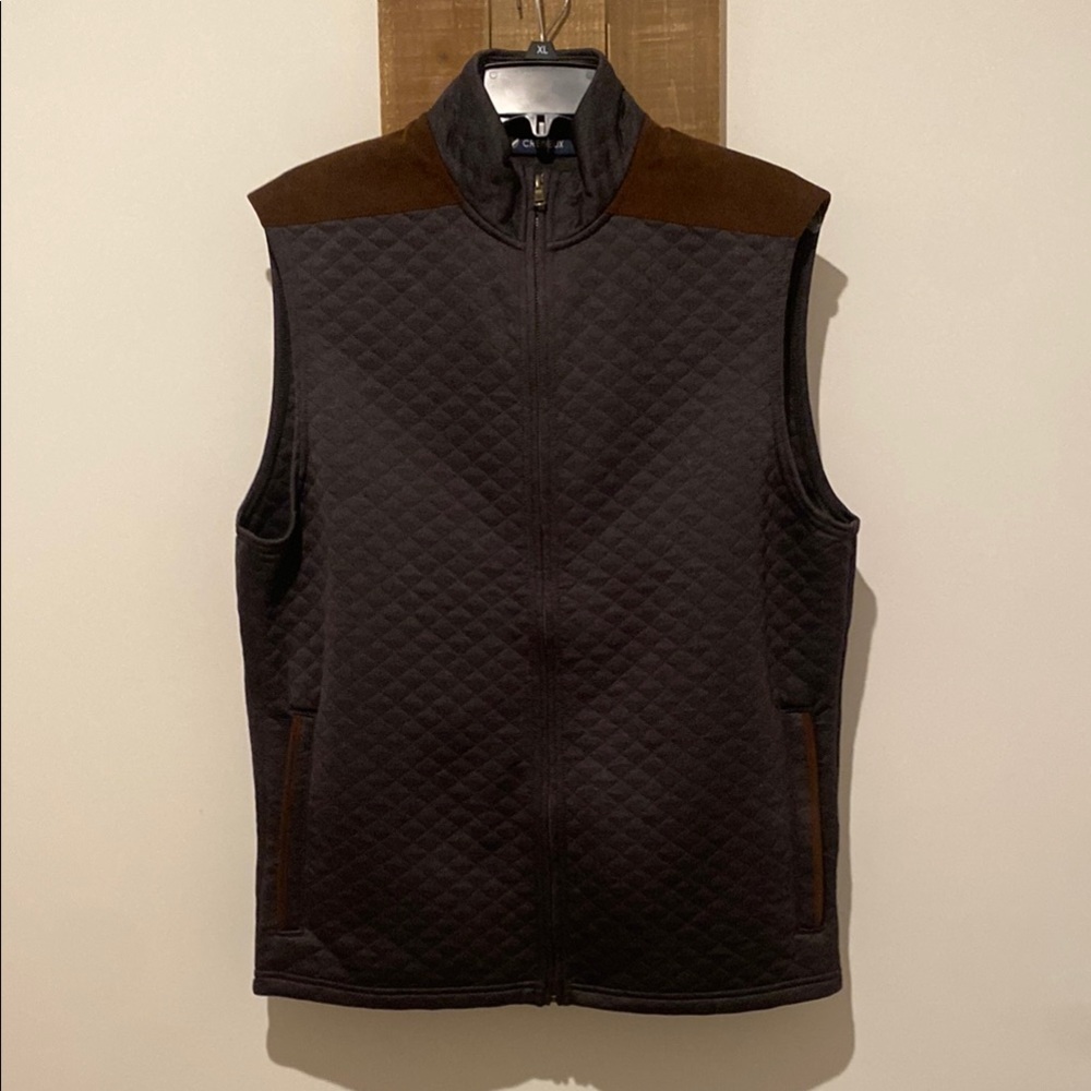 Daniel Cremieux Brown Quilted Vest with High Collar
